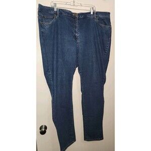 Woman Within Womens Sz 28W Tall Denim Jeans Medium Wash Stretch 32" Inseam